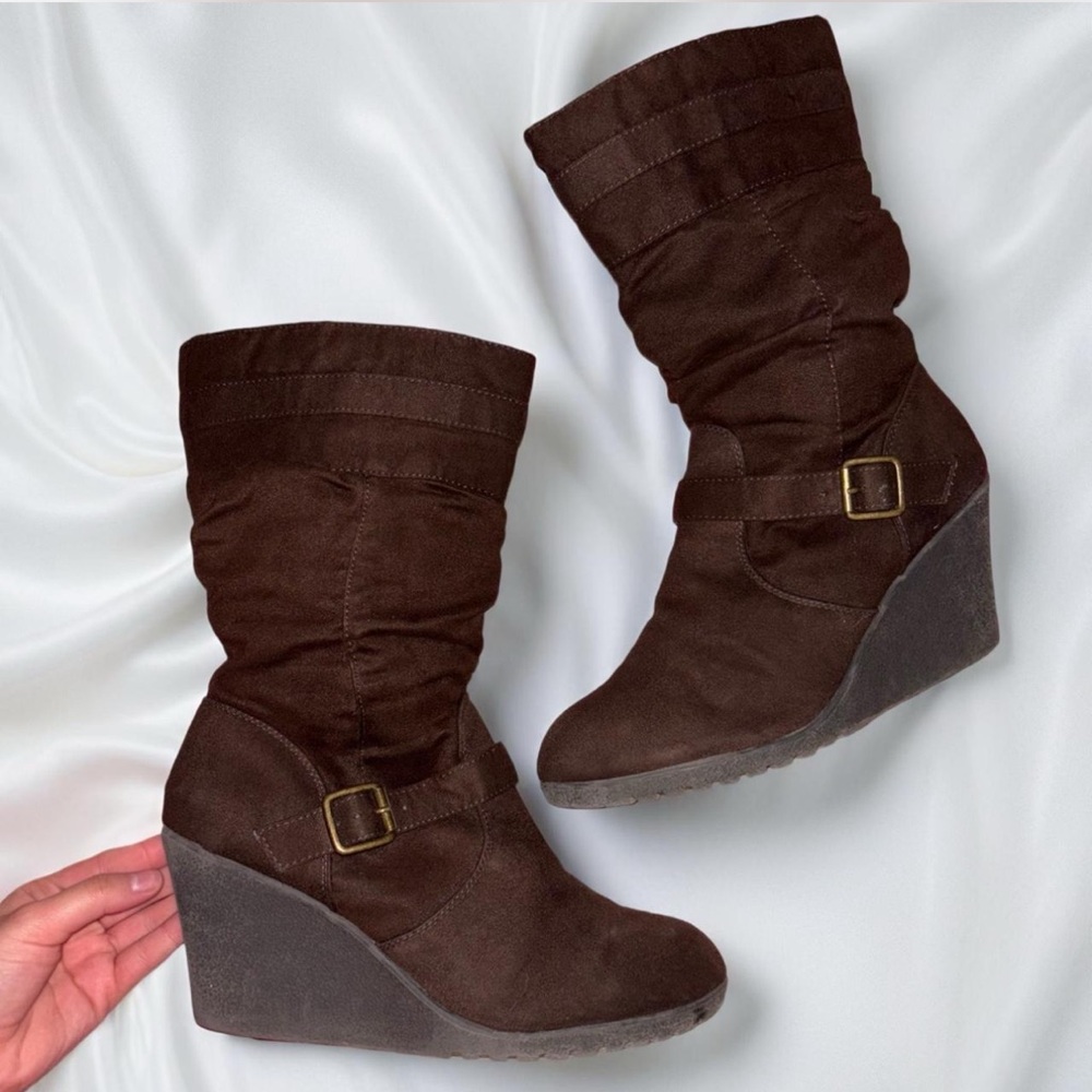 American Vintage Dark Brown Wedge Boots